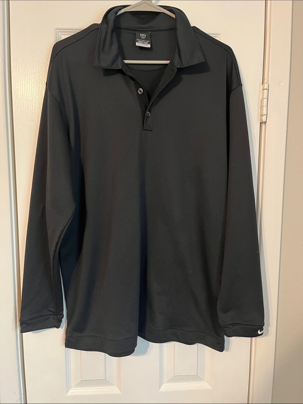 Nike Men's Long Sleeve Polo in Black